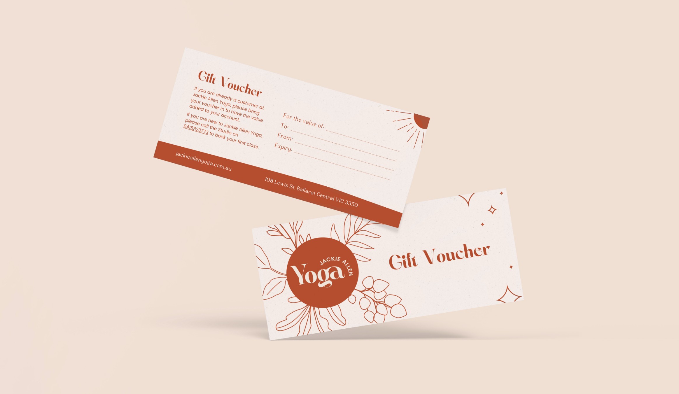 Jackie Allen Yoga gift vouchers