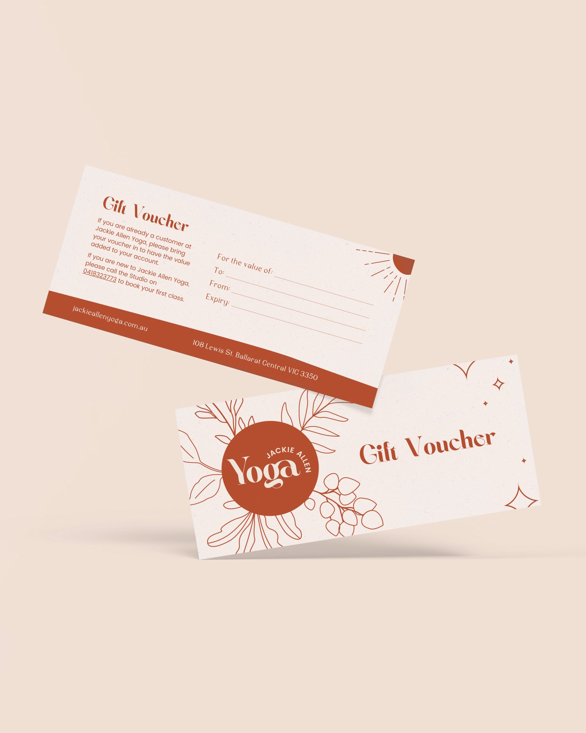 Jackie Allen Yoga gift vouchers